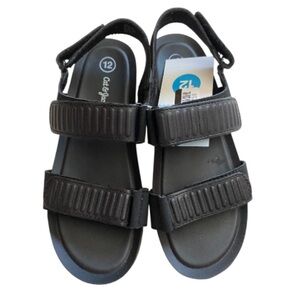 Cat & Jack Kids Kody Sandals Black Velcro Straps Unisex NWT Size 12